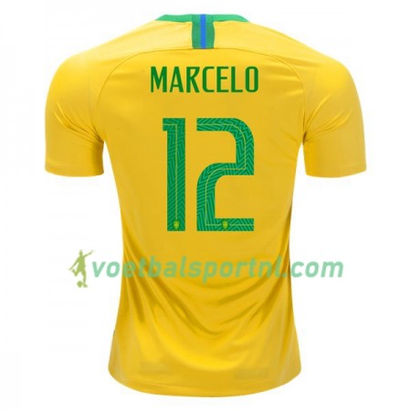 Brazilië Marcelo 12 Thuis Shirt WK voetbal 2018